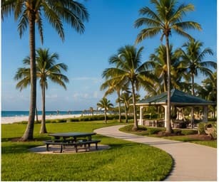Naples beach access boardwalk leading to white sand and Gulf water